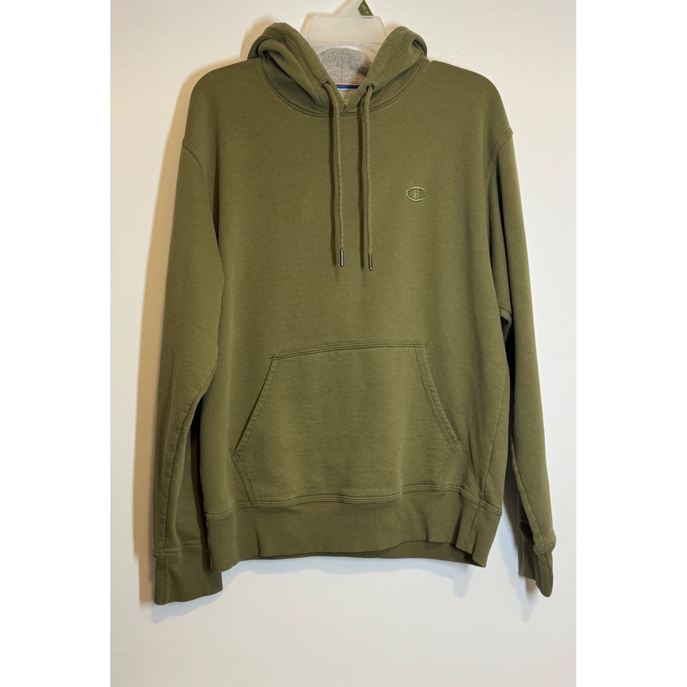 Champion Mens Olive Green Pullover Hoodie Sweatshirt Size M S0889
